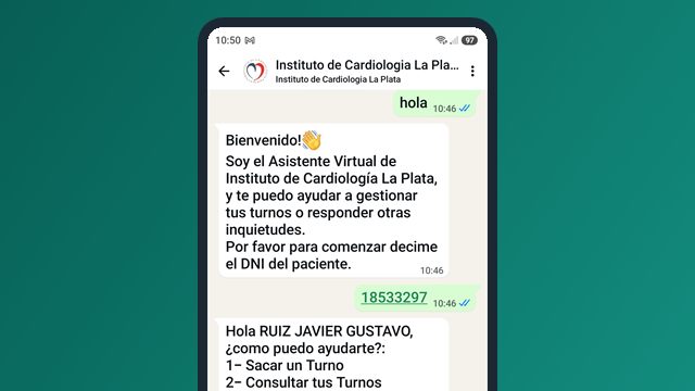 El asistente de WhatsApp gestionando un turno
